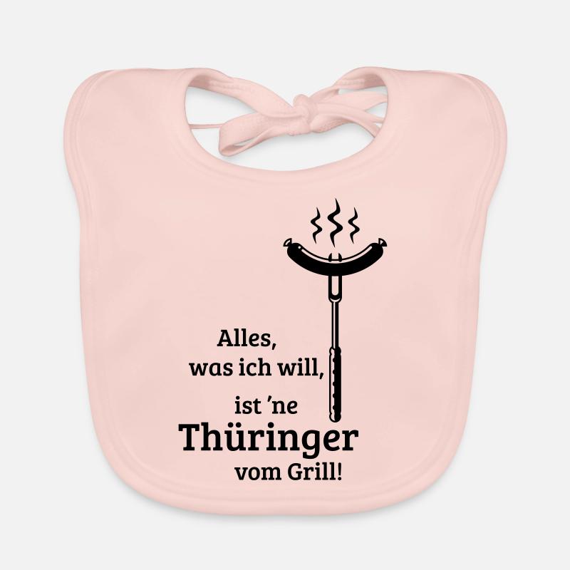 Eine Thüringer vom Grill! (old / 1C) Baby Bio-Lätzchen