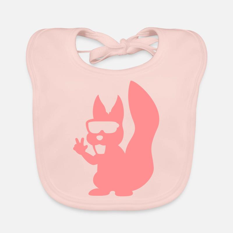 Cooles Eichhörnchen - Baby Bio-Lätzchen - Rose