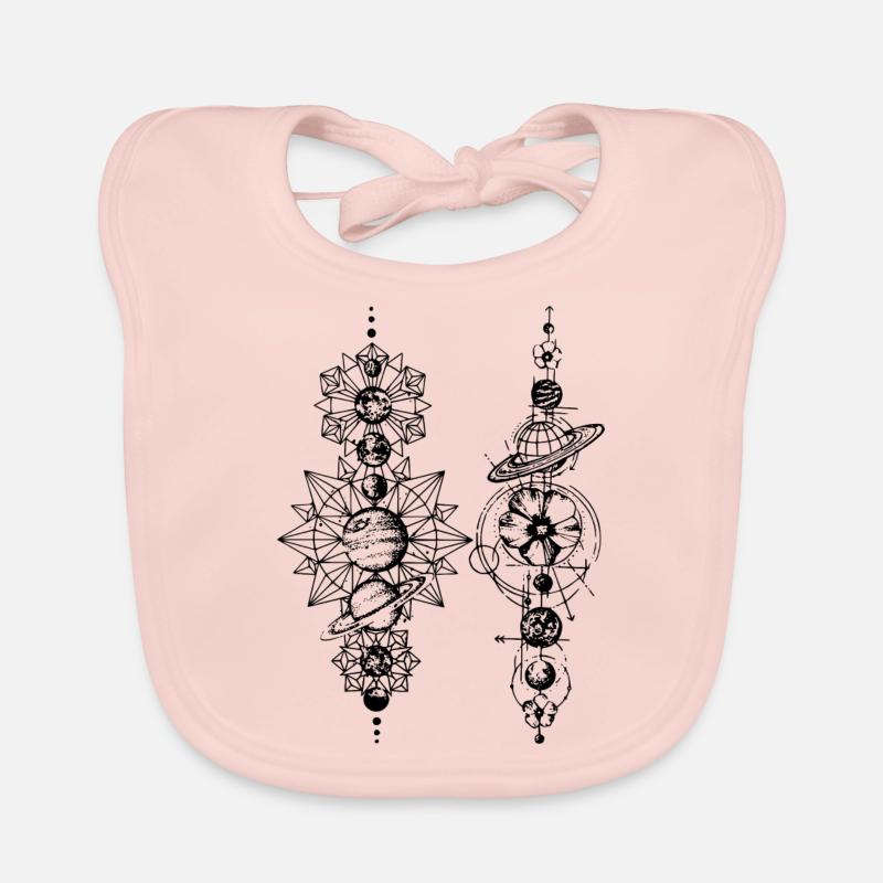 géométrie - Bavoir bio Bébé - rose