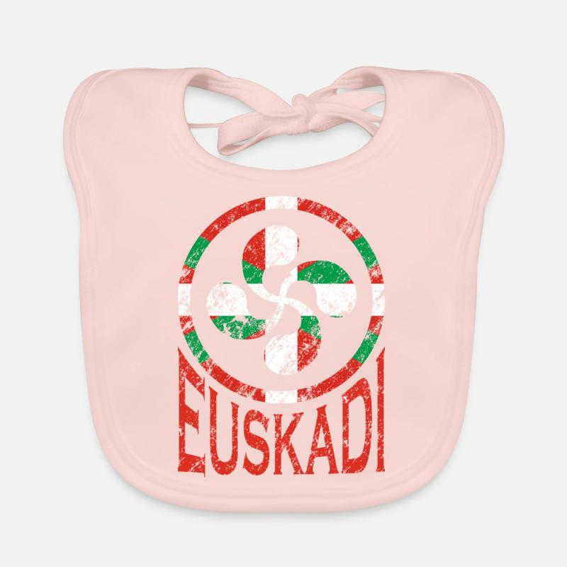 Drapeau d’Euskadi. Pays Basque Lauburu. Ikurriña Bavoir bio Bébé