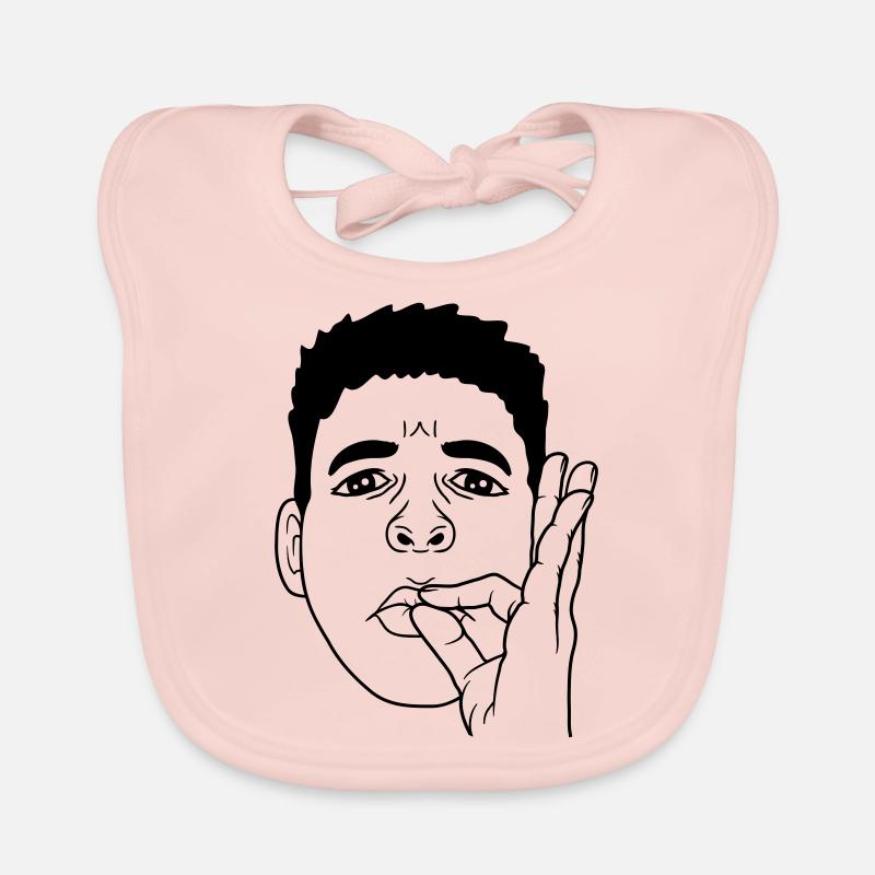 Visage Bouche Baiser Geste de la Main Bavoir bio Bébé