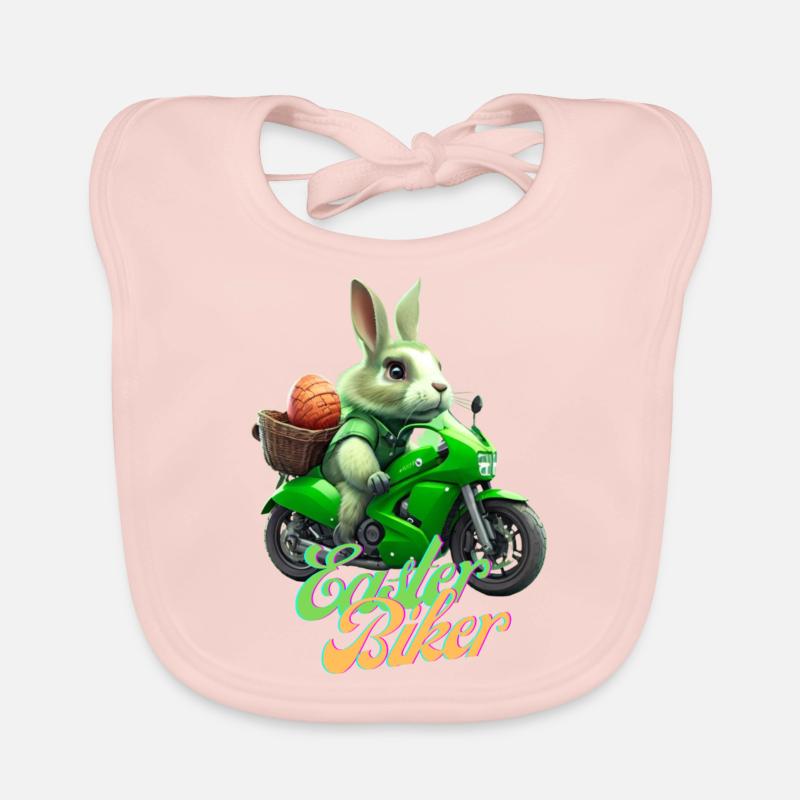Easter Biker - Der Osterhase wird zum Biker Baby Bio-Lätzchen