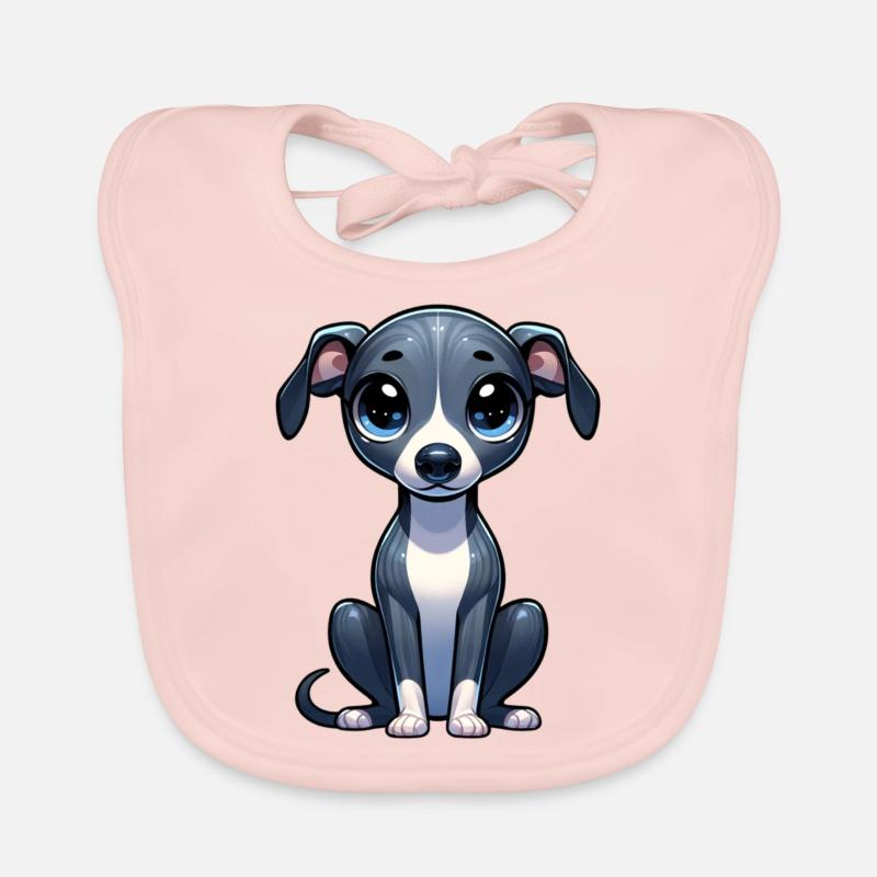 Illustration numérique de mignon Whippet Bavoir bio Bébé