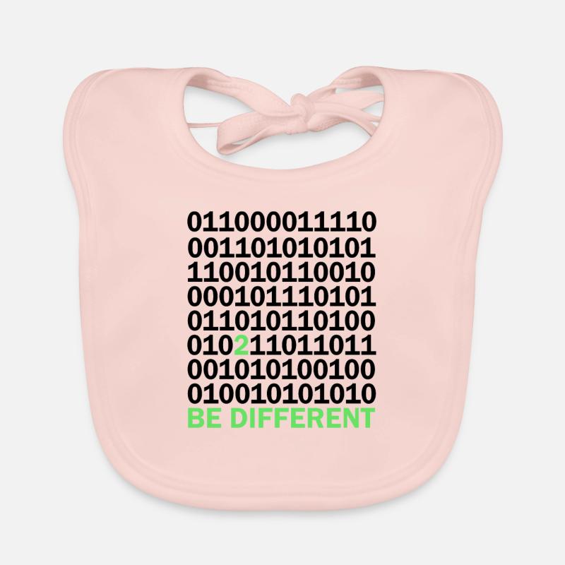 Be Different Binary Code Nerd Gift Organic Baby Bibs