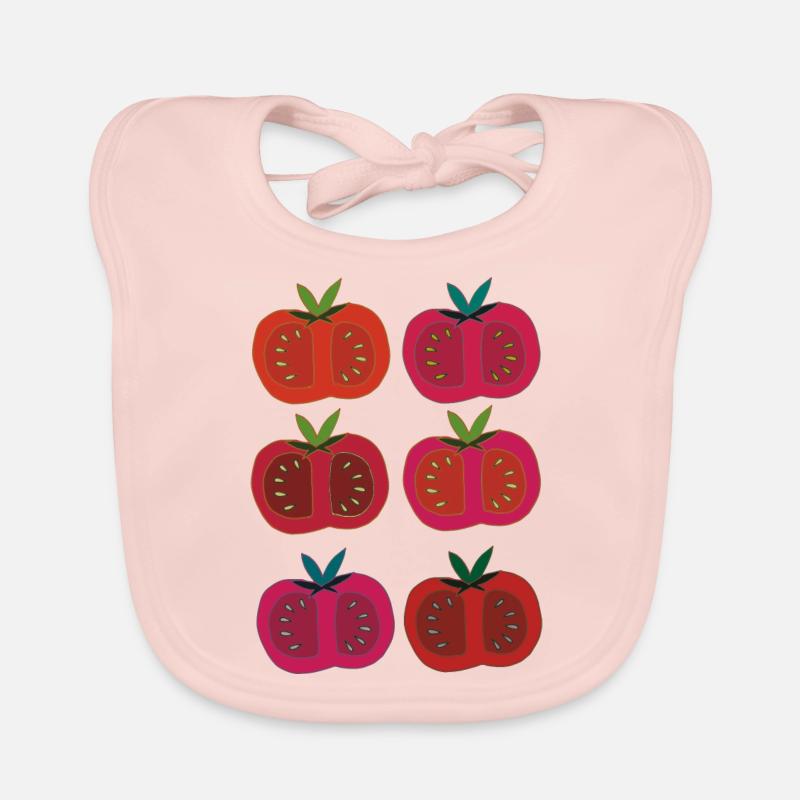 Tomates 6 fois multicolores - Bavoir bio Bébé - rose