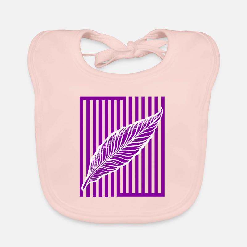 Feather on vertical bar Organic Baby Bibs
