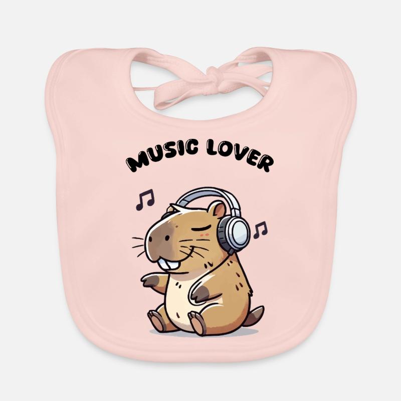 capybara musik - Baby Bio-Lätzchen - Rose