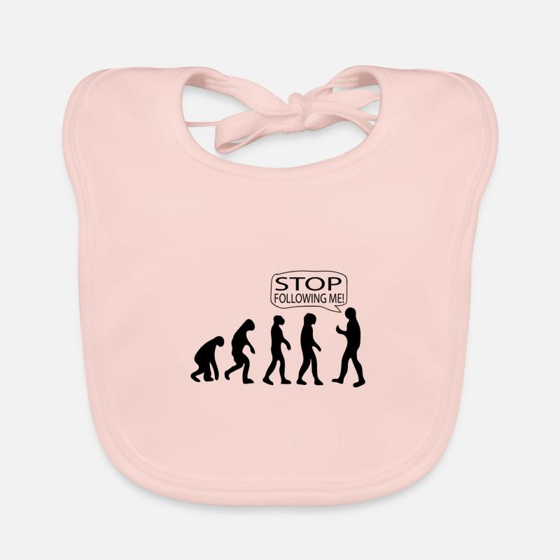 Stop following evolution - Organic Baby Bibs - rose