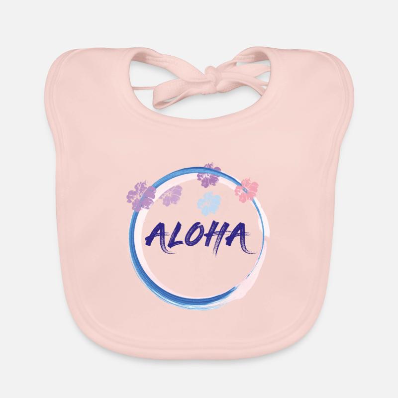 ALOHA COULEUR - Bavoir bio Bébé - rose