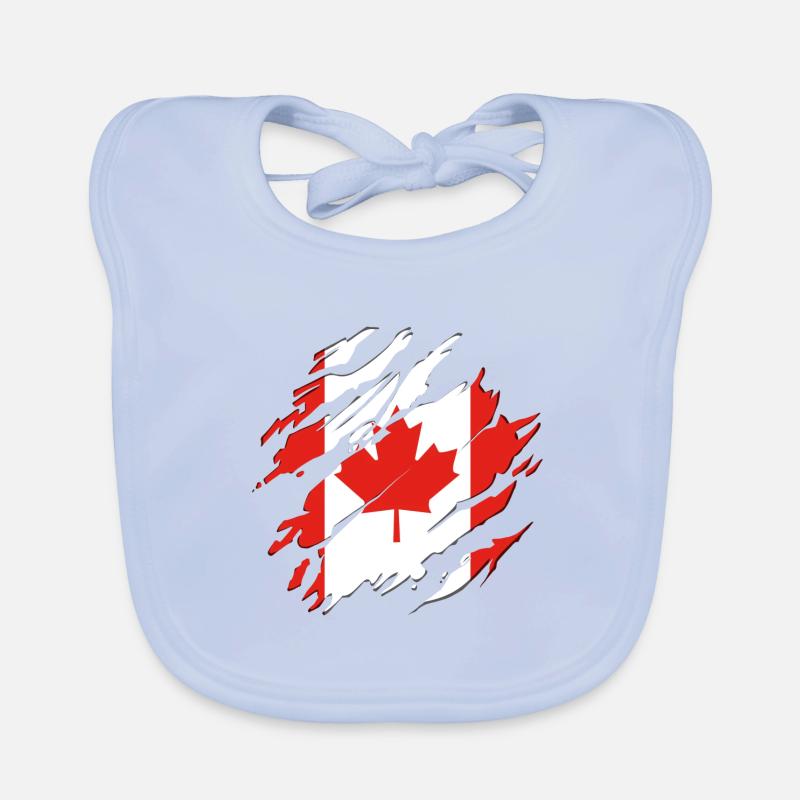 Canada flag maple maple leaf maple leaf cracks Organic Baby Bibs