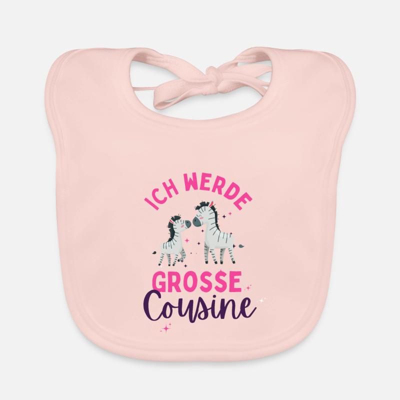 Ich werde Große Cousine 2024 Loading Zebra Herz Baby Bio-Lätzchen