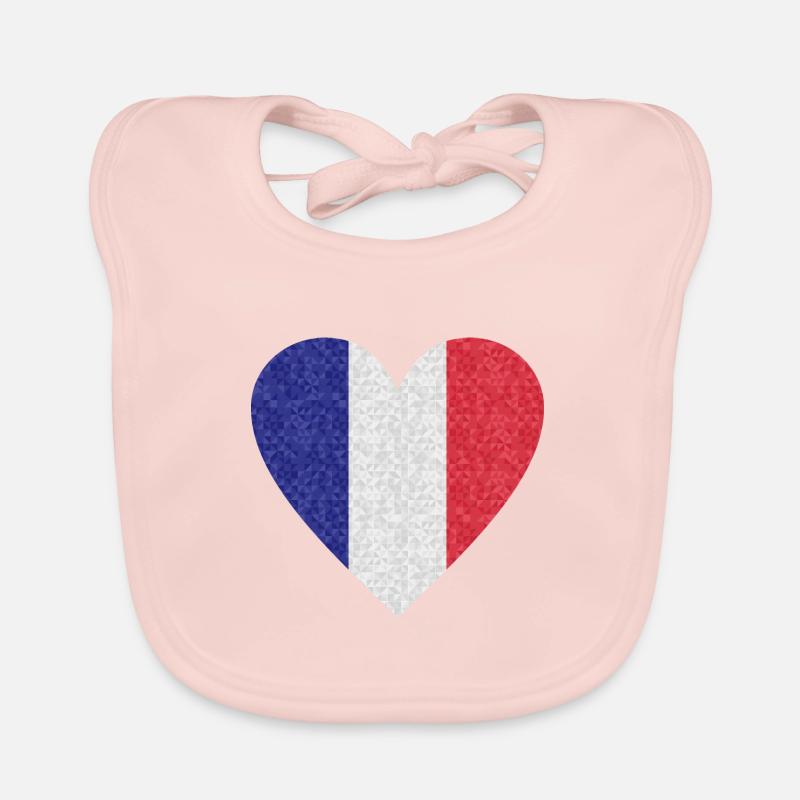 Drapeau de la France drapeau tricolore drapeau français - Bavoir bio Bébé - rose