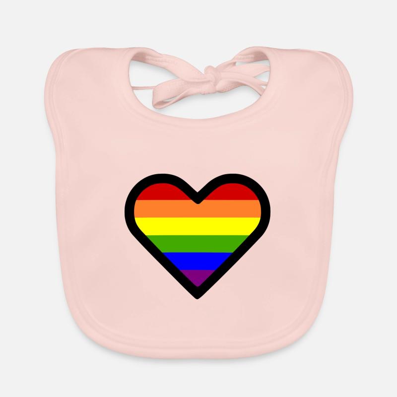 Lgbt Regenbogen herz Baby Bio-Lätzchen
