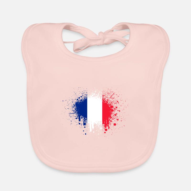 France Drapeau Éclaboussures de couleur Bavoir bio Bébé