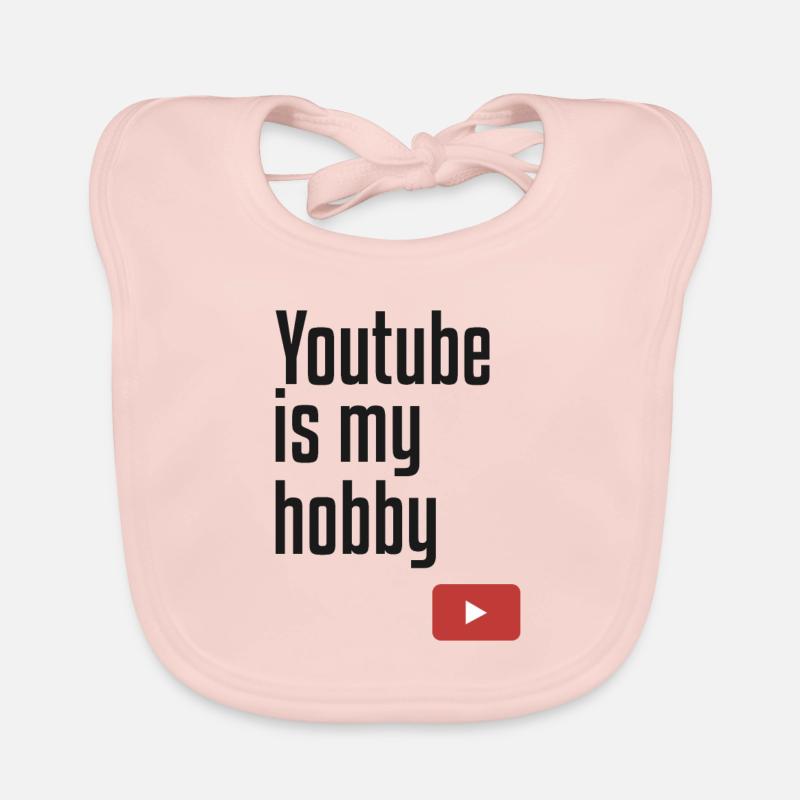 Youtube est mon passe-temps - Bavoir bio Bébé - rose