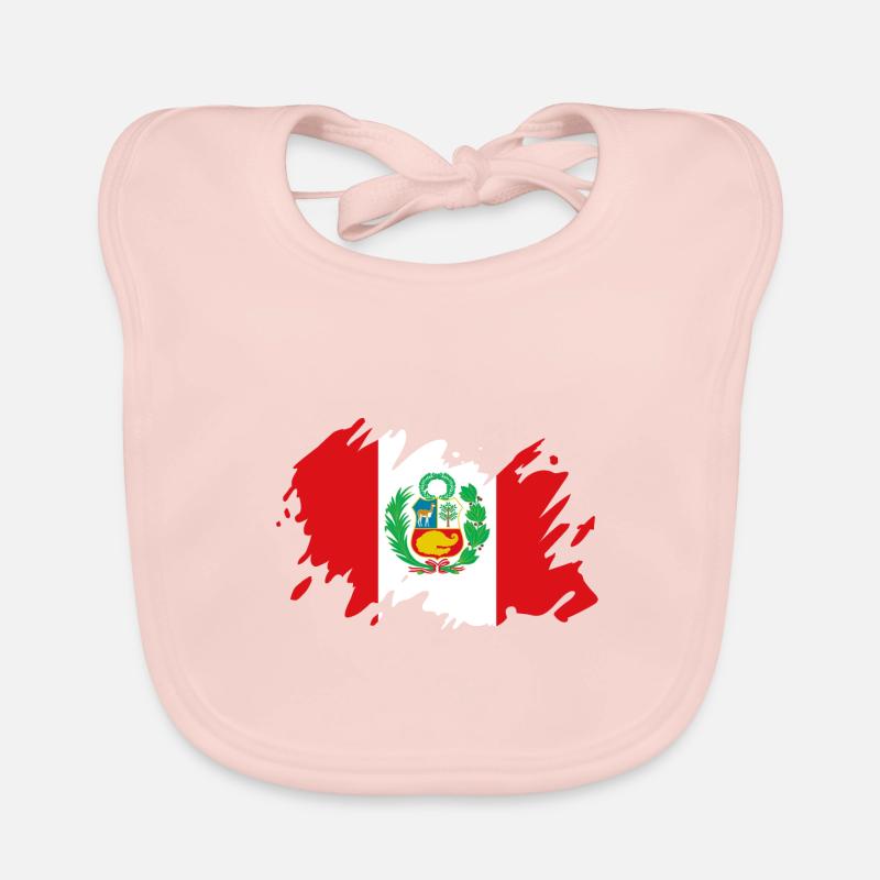 Pérou Drapeau Amérique du Sud Cusco drapeau péruvien Bavoir bio Bébé
