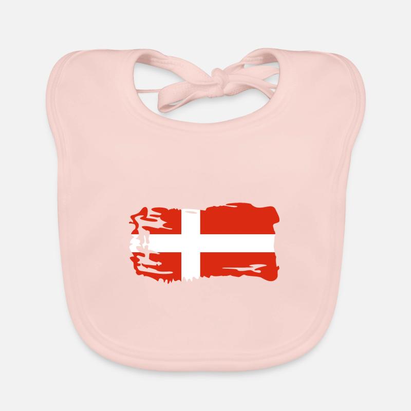 Danemark Drapeau Scandinavie Drapeau danois Voyage Bavoir bio Bébé