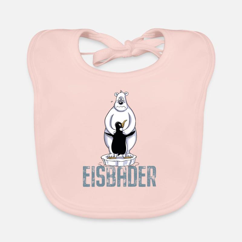 Eisbader Eisbär Pinguin Eisbaden Sauna Spa Eis Baby Bio-Lätzchen
