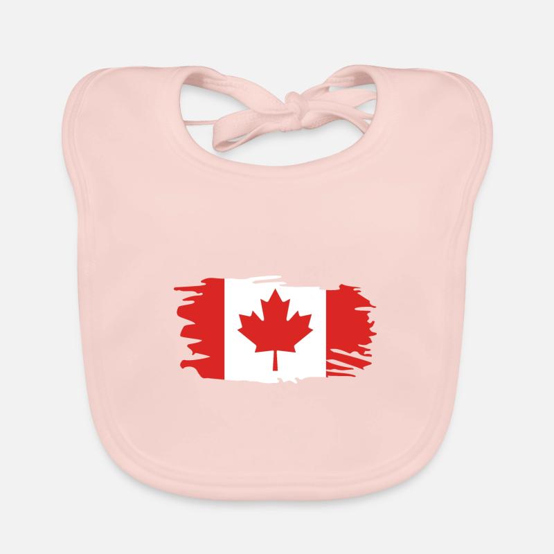 Drapeau du Canada Feuille d'érable Feuille d'érable Canada Bavoir bio Bébé