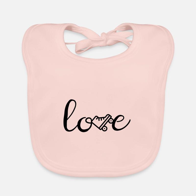 Rollschuhfahrer Rollschuh Geschenk Rollschuhlaufen - Baby Bio-Lätzchen - Rose
