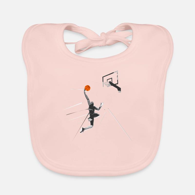 basket-ball - Bavoir bio Bébé - rose