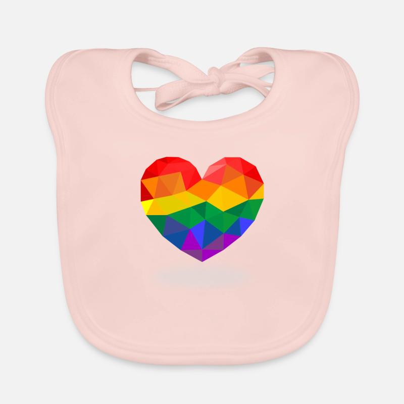 Polygone LGBT coeur CSD Rainbow Gay Pride Bavoir bio Bébé