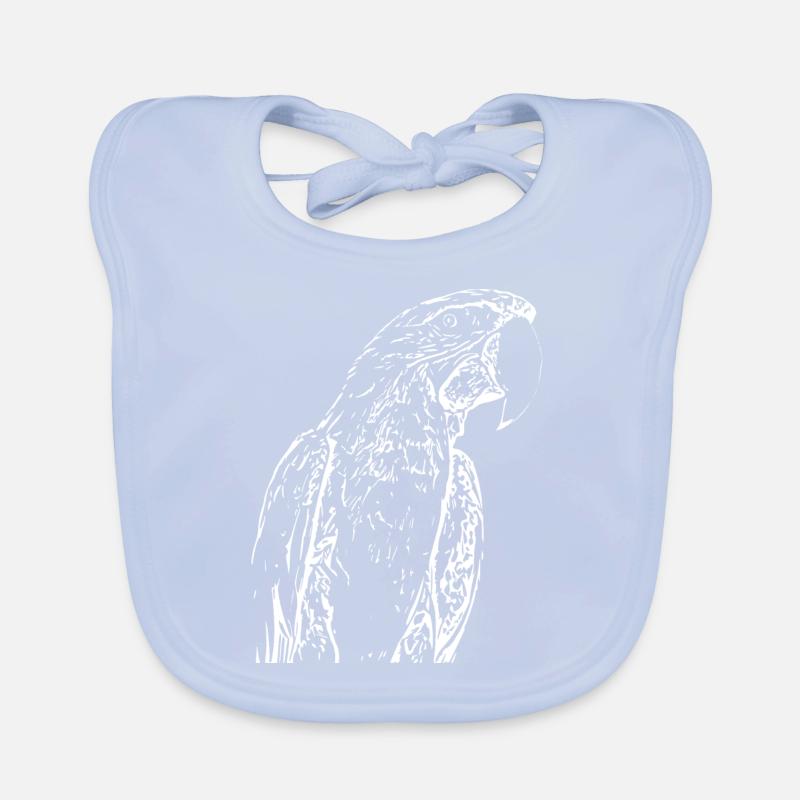 Parrots Bird White Organic Baby Bibs