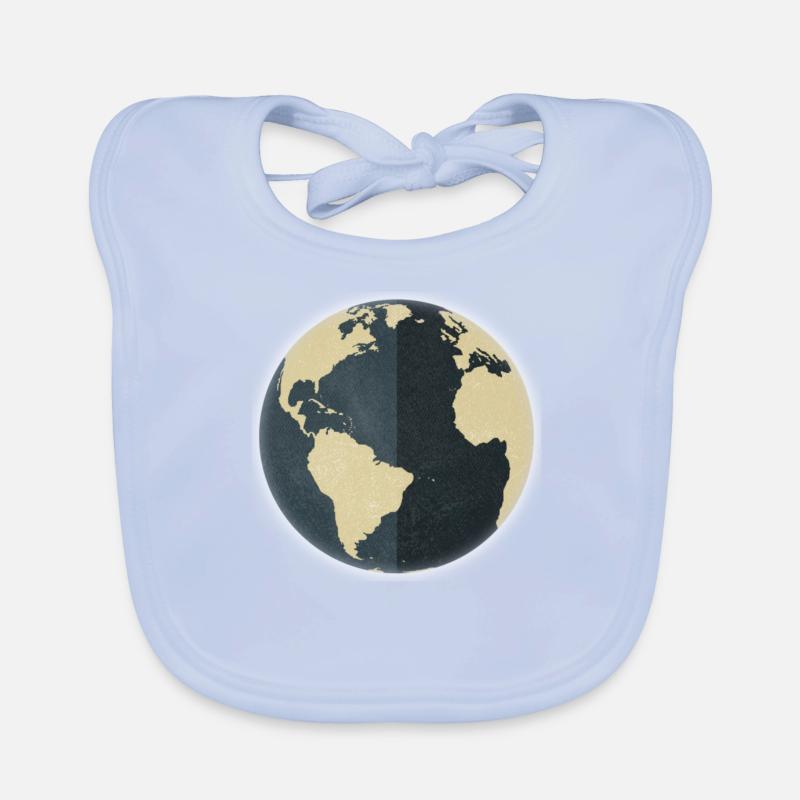 Monde globe terrestre Bavoir bio Bébé