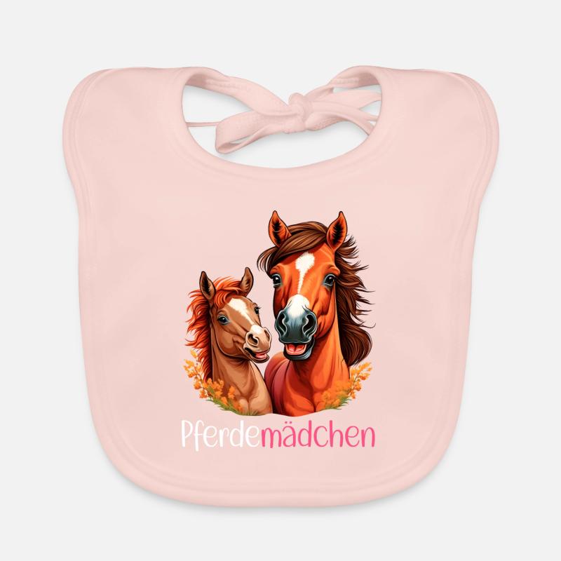 Pferdemädchen Pferdeshirt Pferd Fohlen Mädchen Baby Bio-Lätzchen