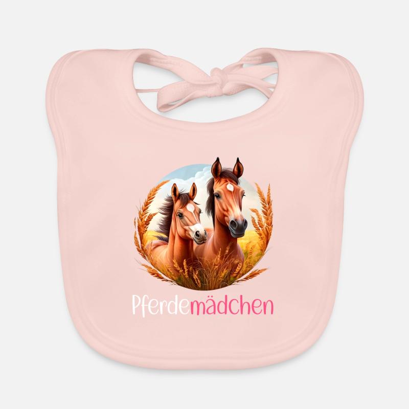 Pferdemädchen Pferdeshirt Pferd Sommer Mädchen Baby Bio-Lätzchen