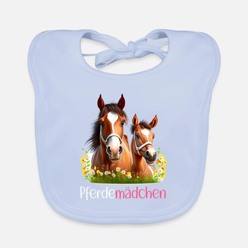 Pferdemädchen Pferdeshirt Pferd Fohlen Mädchen Baby Bio-Lätzchen