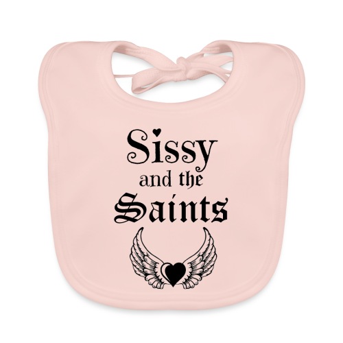 Sissy & the Saints zwarte letters - Bio-slabbetje voor baby's