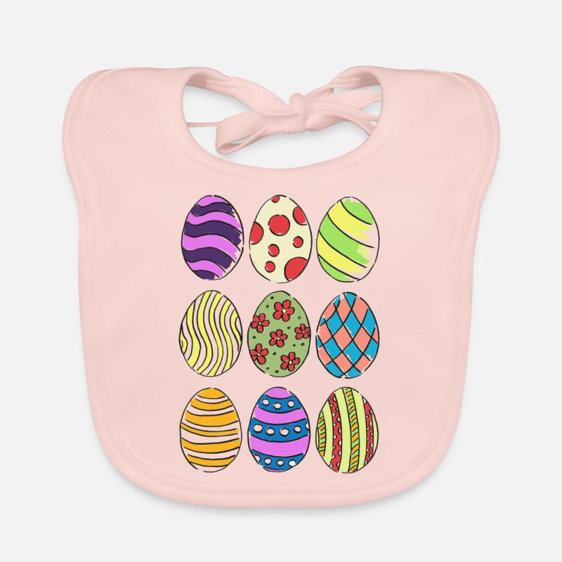 Easter eggs Organic Baby Bibs