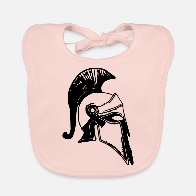 logo de casque spartiate Bavoir bio Bébé