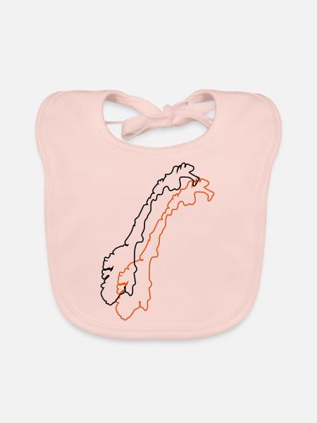 norway map - Baby Bio-Lätzchen - Rose - Vorne