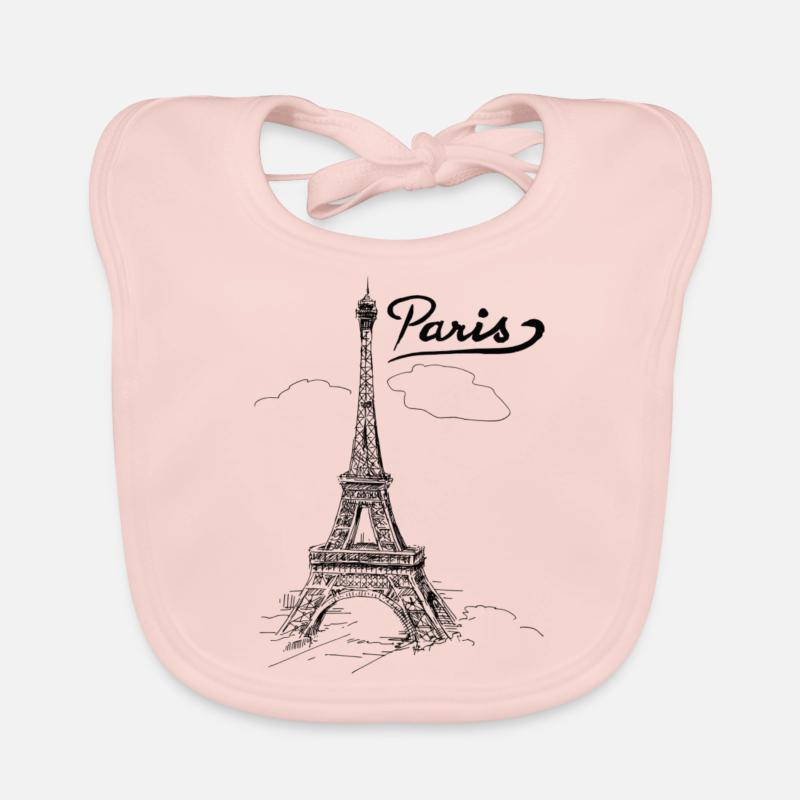 Paris and its Eiffel Tower Organic Baby Bibs