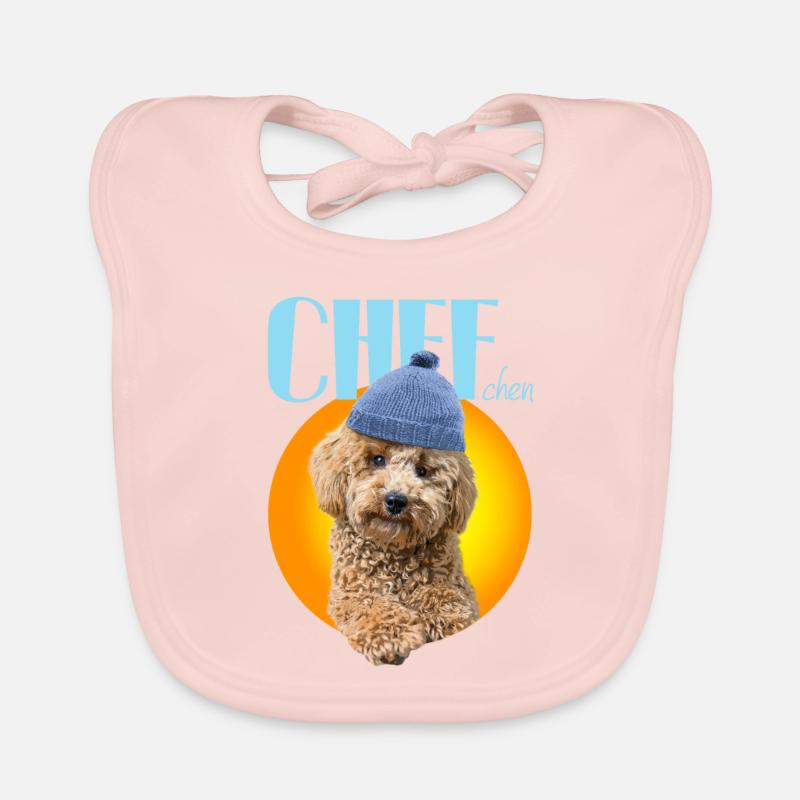 Caniche avec bonnet caniche « Chef » Bavoir bio Bébé