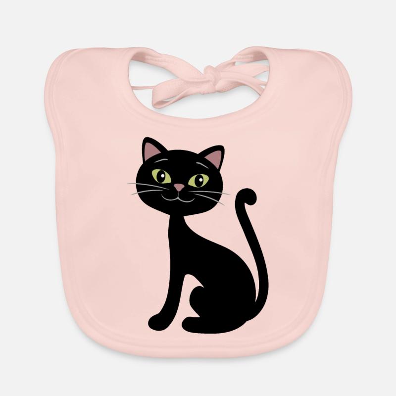 Chat noir heureux Bavoir bio Bébé