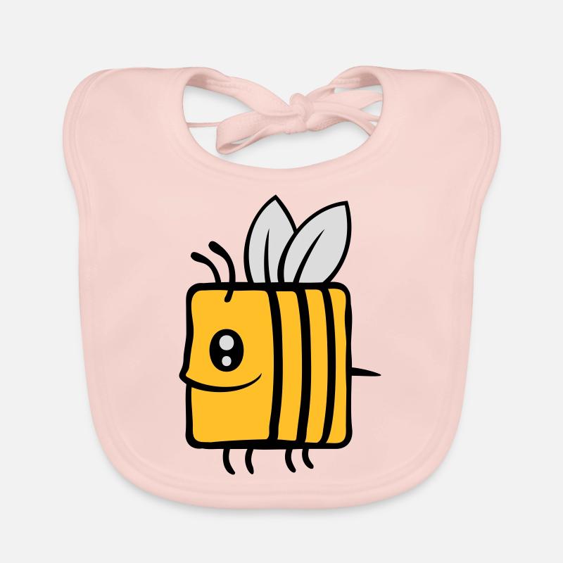 Square little cute bee Organic Baby Bibs