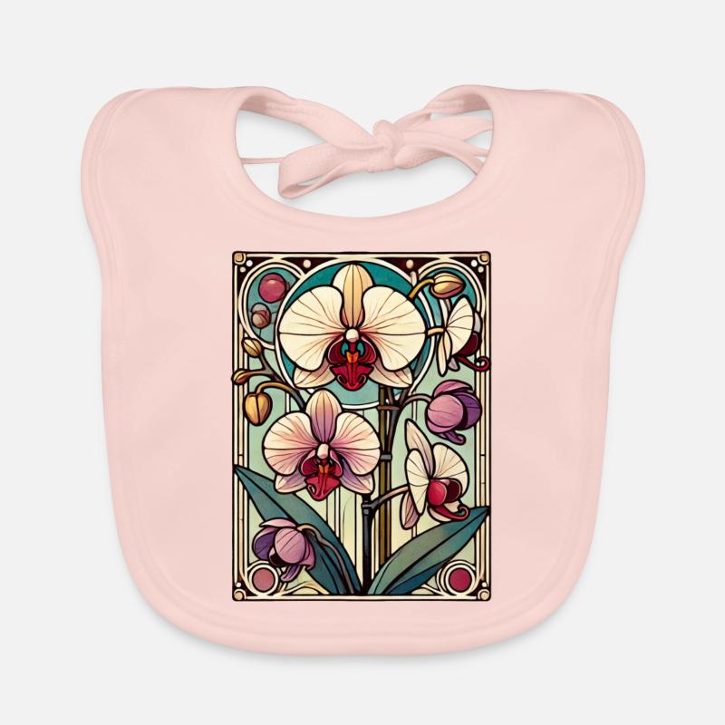 Stained Class Orchid Organic Baby Bibs