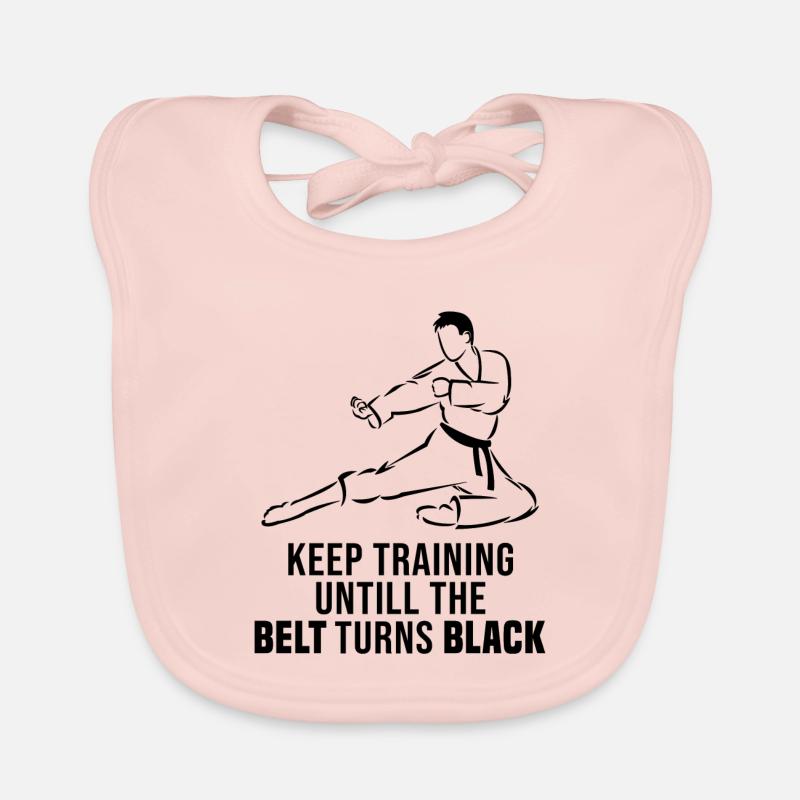 Keep training until the belt turns black Baby Bio-Lätzchen