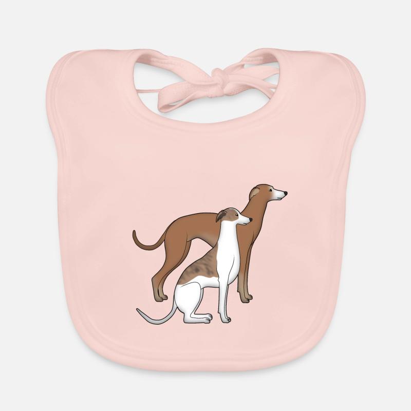 Deux whippets Bavoir bio Bébé