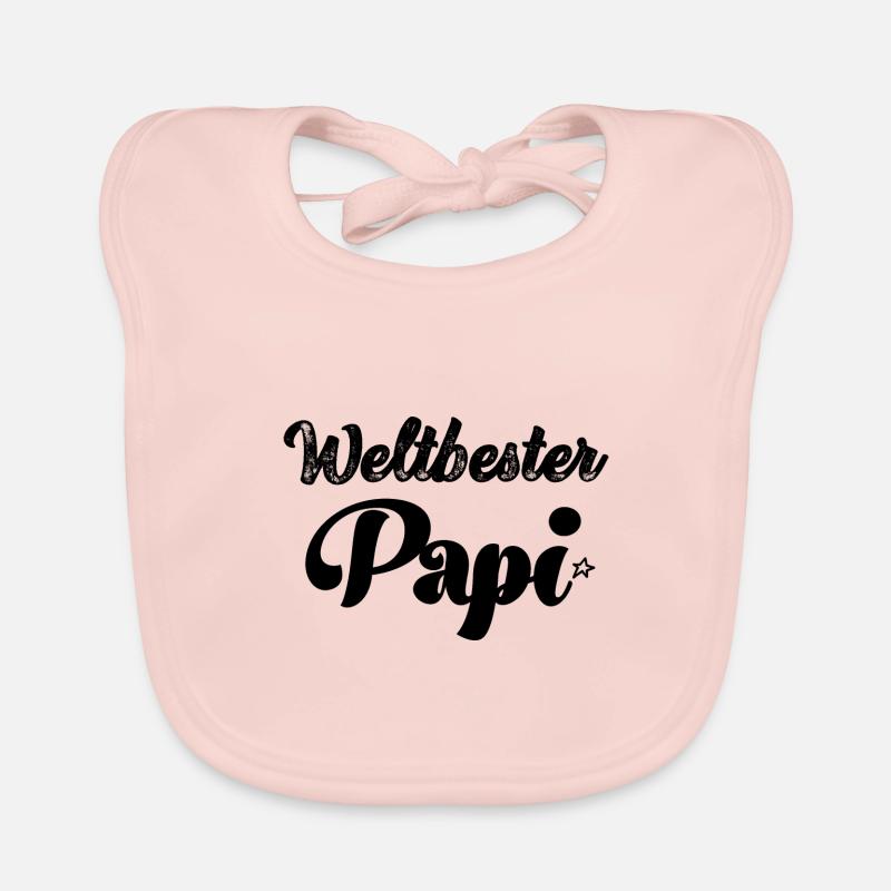 Weltbester Papi Papa Saurus Papi Schweiz - Baby Bio-Lätzchen - Rose