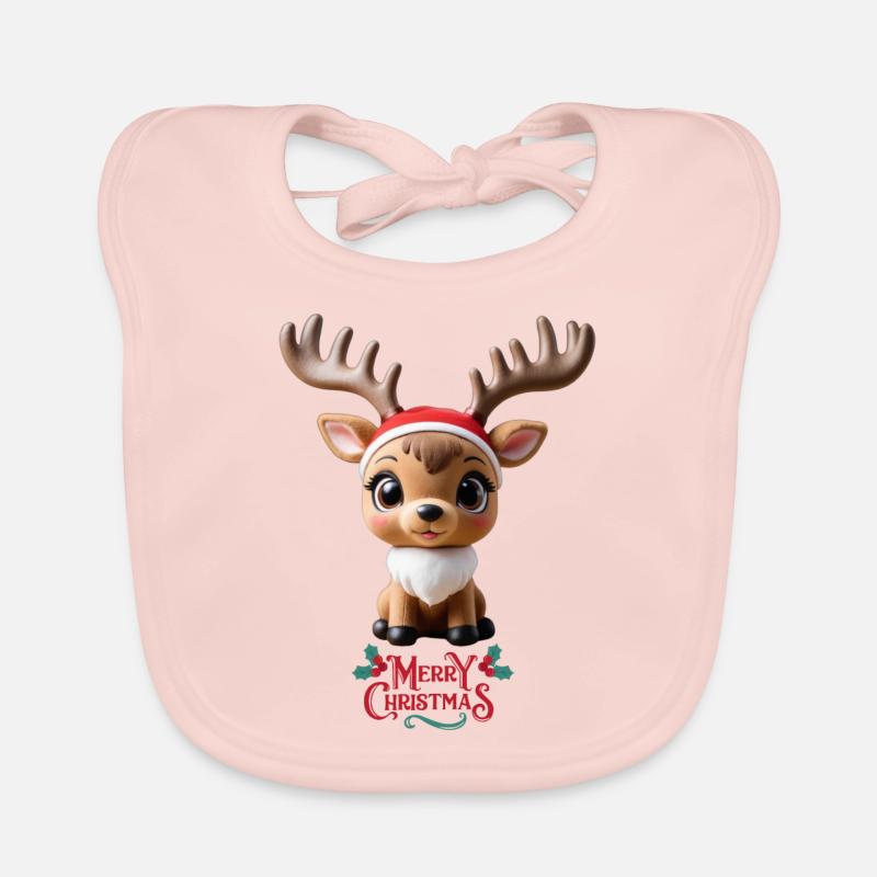 Renne de Noel trop mignon Bavoir bio Bébé