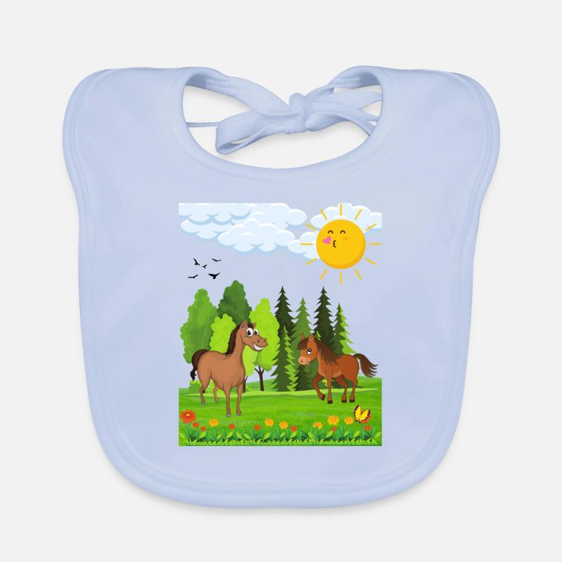 Conception de petits chevaux pour les enfants Bavoir bio Bébé