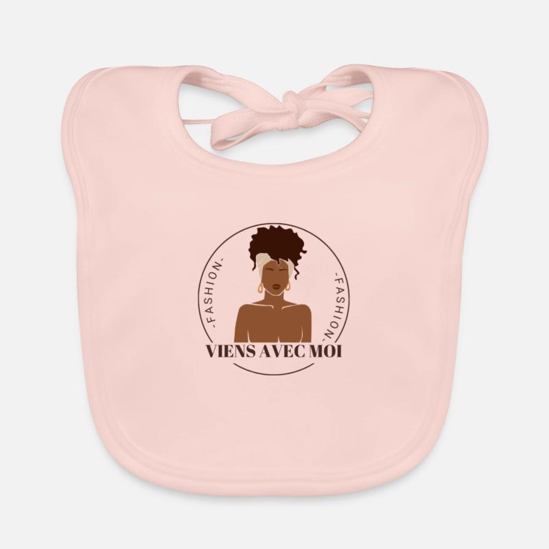 VIENS AVEC MOI - Bavoir bio Bébé - rose