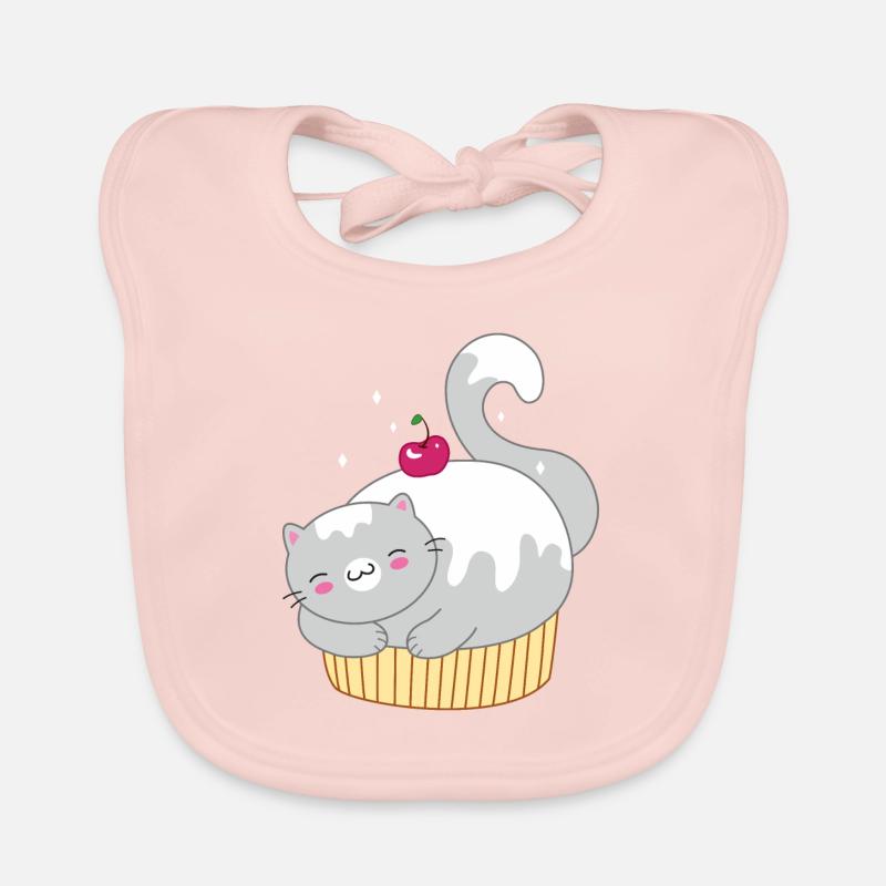 Cupcat - Chat mignon en cupcake Bavoir bio Bébé