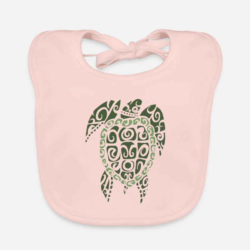 tortue - Bavoir bio Bébé - rose
