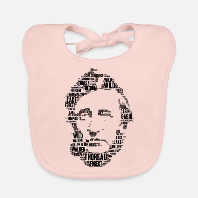 thoreau stencil word cloud Organic Baby Bibs