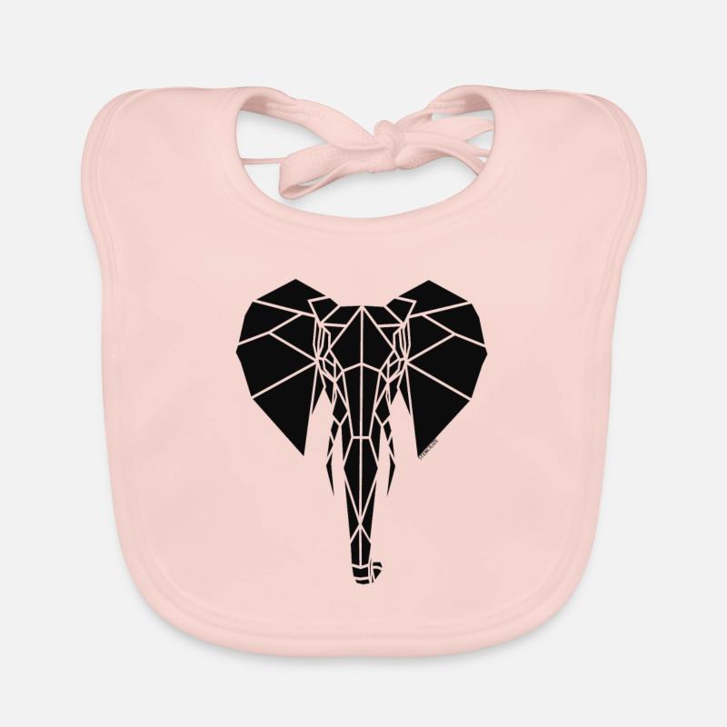 Geometric Stencilize Elephant Organic Baby Bibs